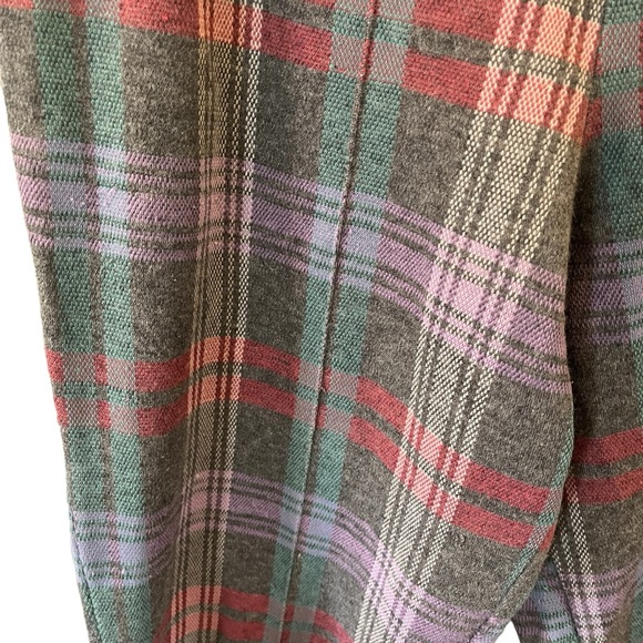 Vintage 70s Johnny Appleseed’s knit plaid trouser pants gray pink purple green - Picture 7 of 9